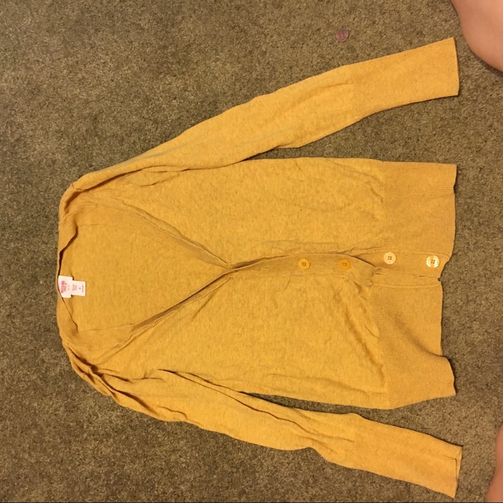 Mustard color set cardigan - small